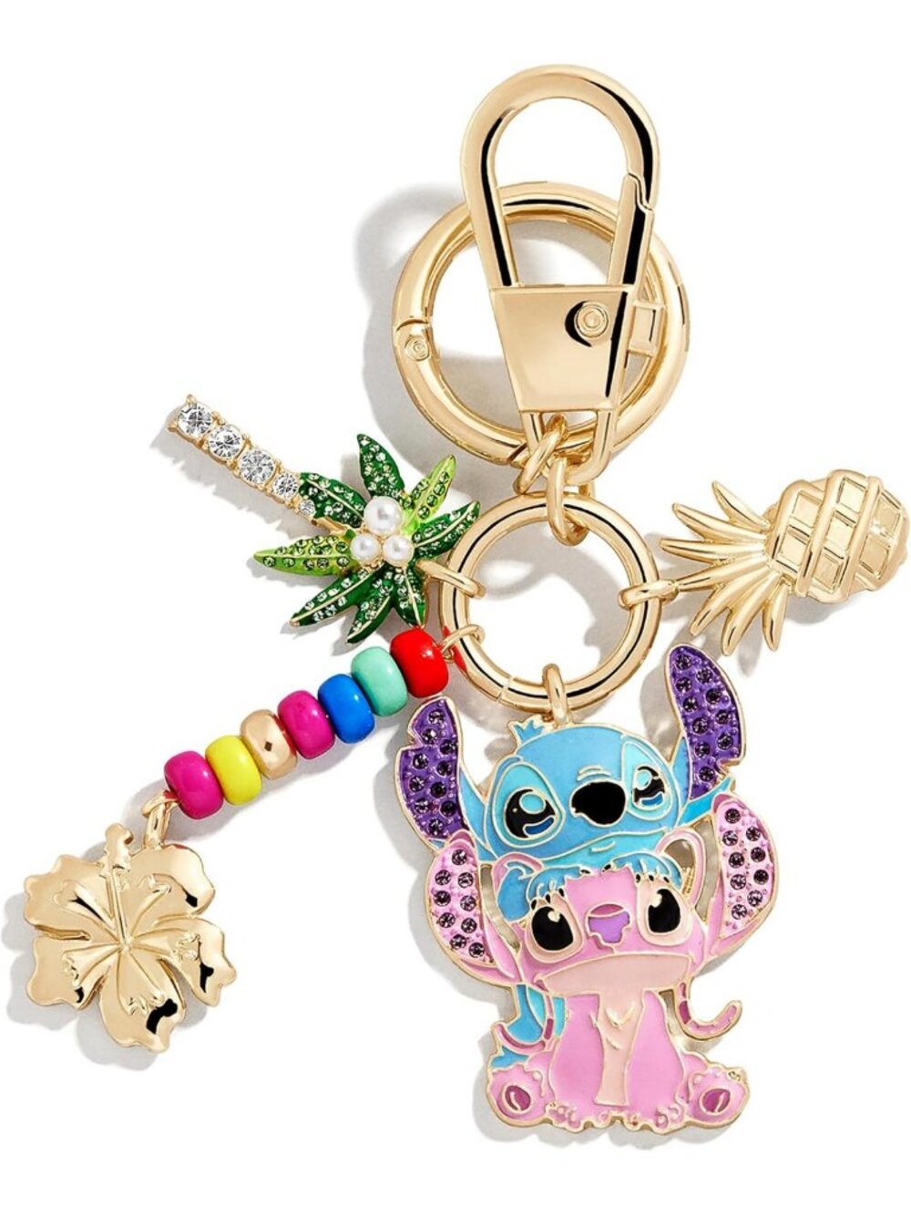 Charming Disney Duo Bag Charm with Ring & Lobster Clasp - Perfect Accessory!